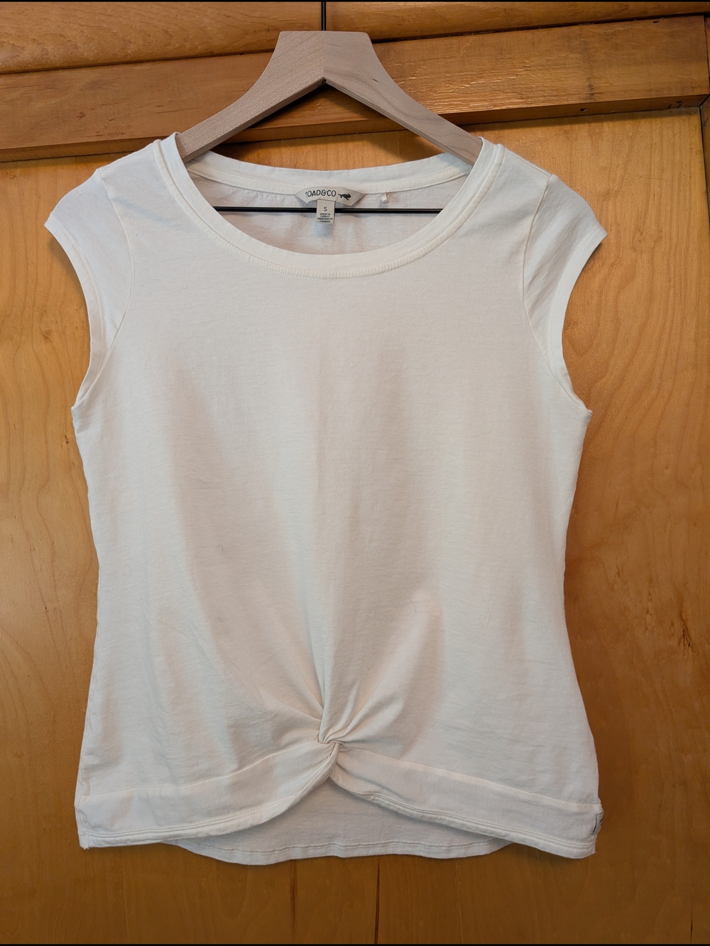 Toad&Co White Twist-Front Cap-Sleeve Tank